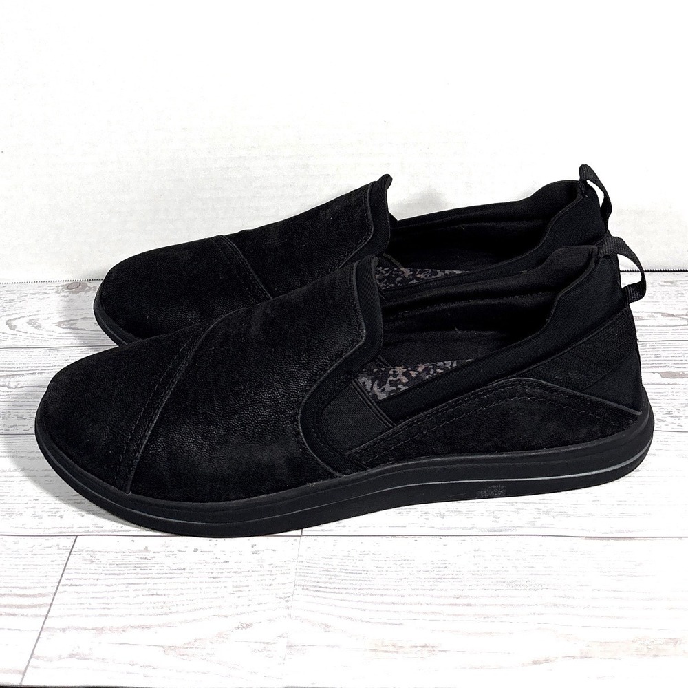 Clarks Breeze Dawn Cloudsteppers Black Suede Slip On Loafers Women's Size 10 M